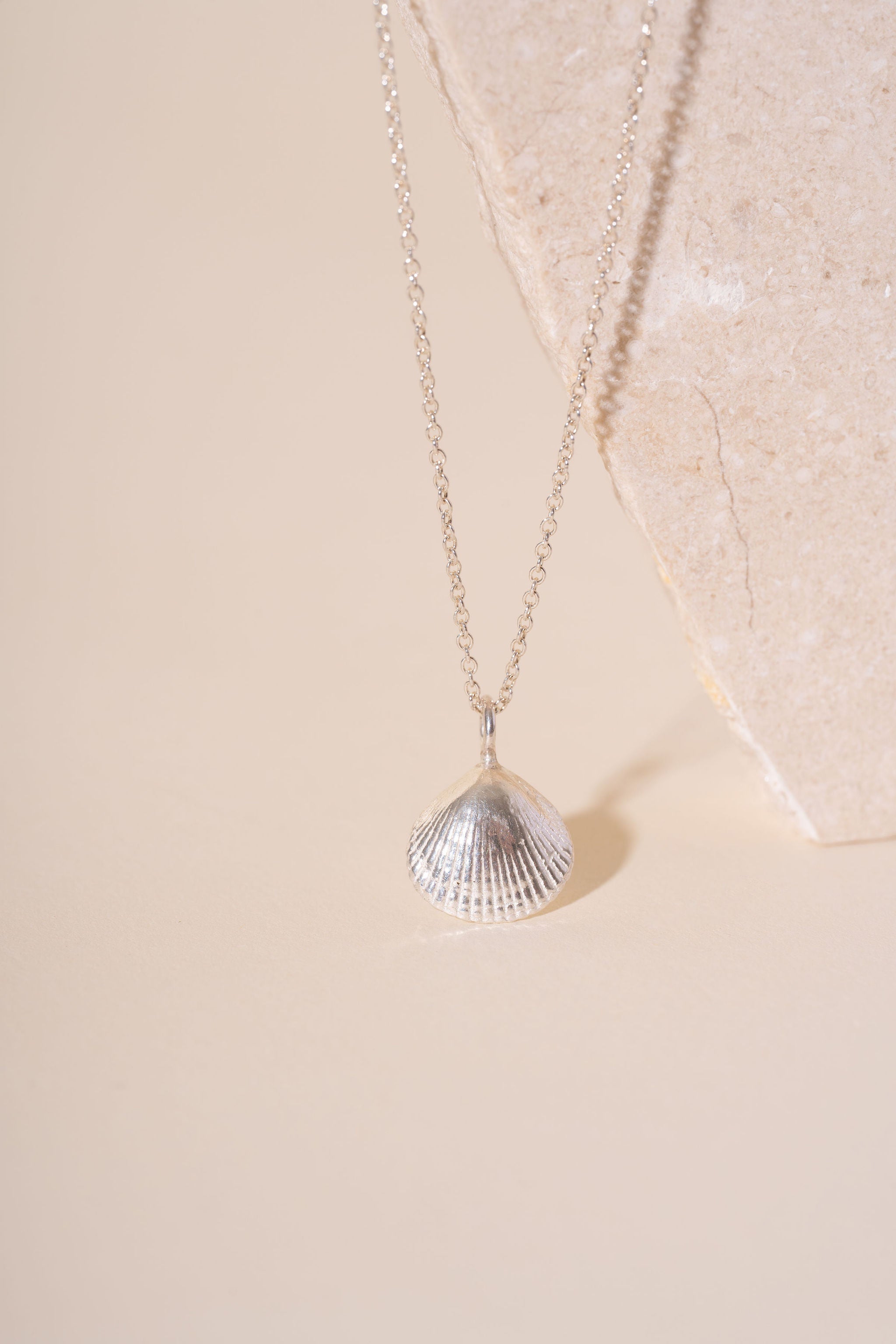 Silver Devon Cockle Shell Pendant