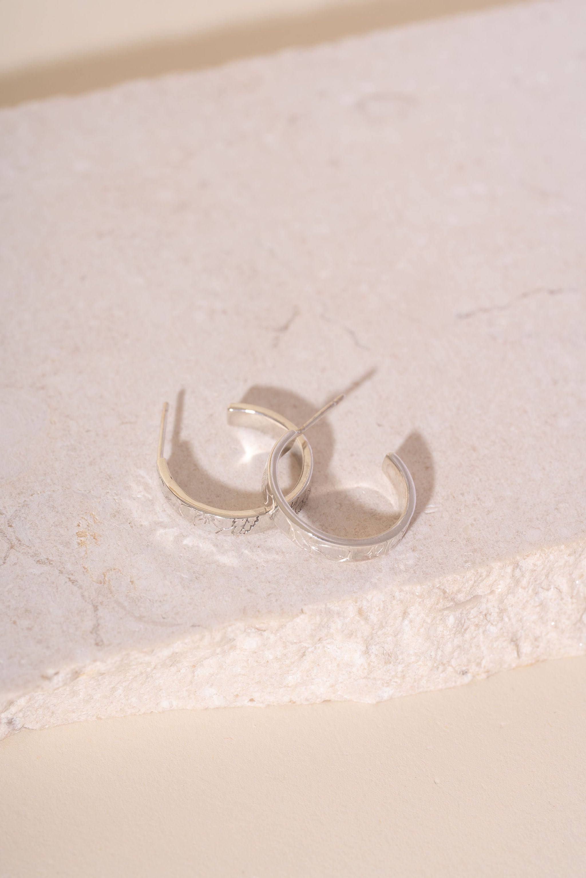 Recycled Silver Flower Meadow Hoops
