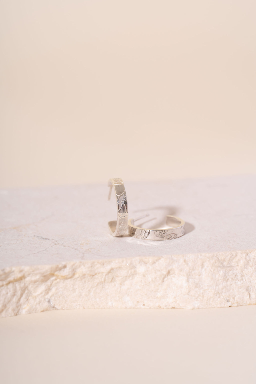 Recycled Silver Flower Meadow Hoops