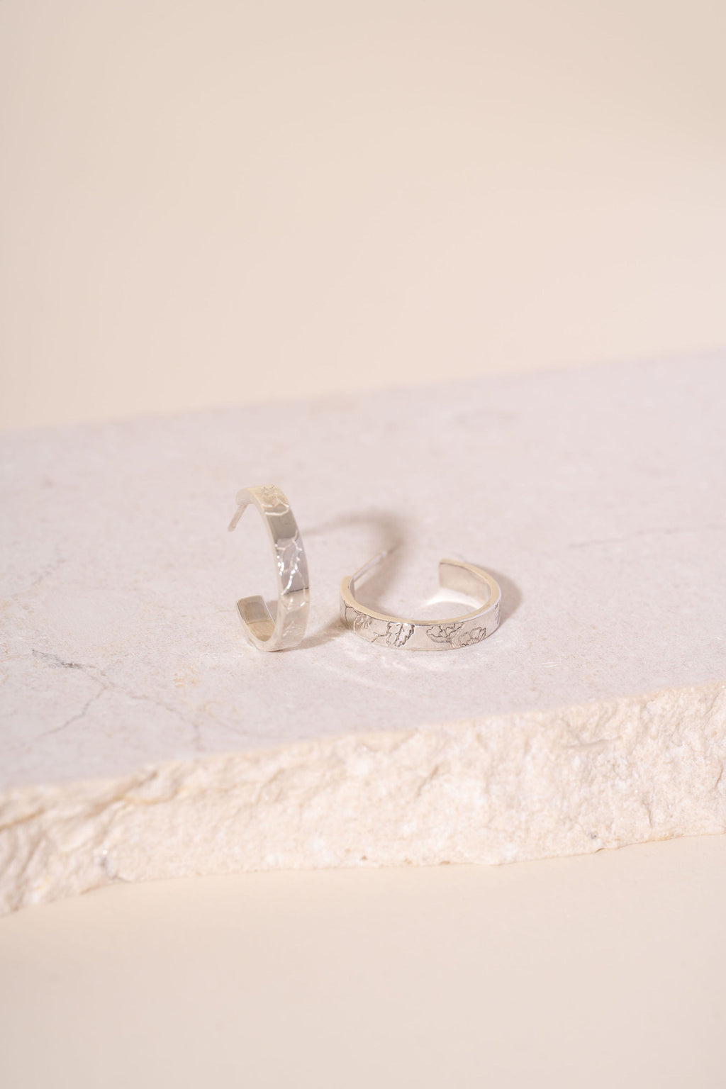 Recycled Silver Flower Meadow Hoops
