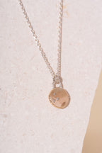 Recycled Silver and 9ct Yellow Gold Diamond Puddle Necklace