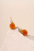 9ct Recycled Gold Carnelian Sunburst Earrings
