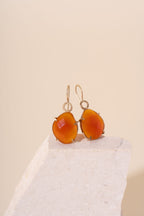 9ct Recycled Gold Carnelian Sunburst Earrings