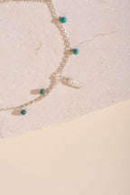 Silver Shells and Natural Turquoise Beaded Bracelet