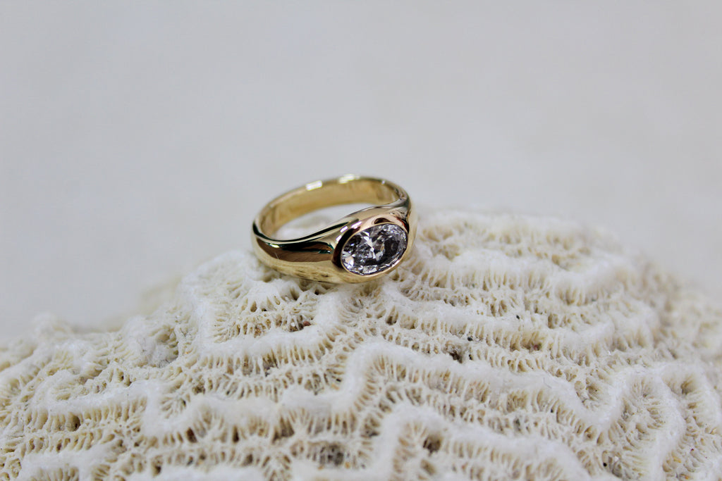 Solid 14ct Yellow Gold Solitaire Diamond Engagement Ring