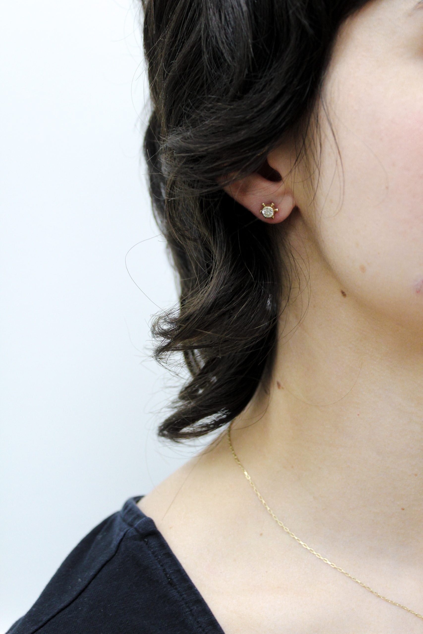 9ct Vintage Diamond Scattered Pebble Studs image 4