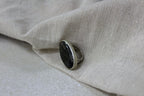 Large Recycled Silver Labradorite Oval Statement Ring image 5