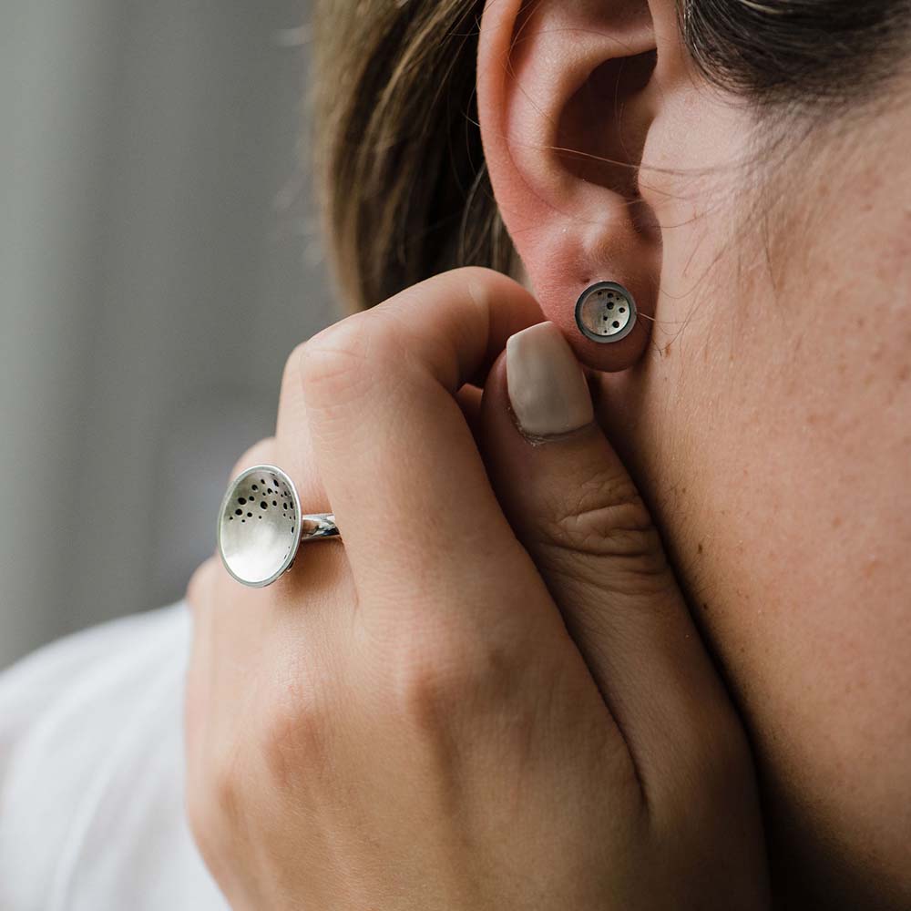 Tiffany Concave Stud Earrings image 2