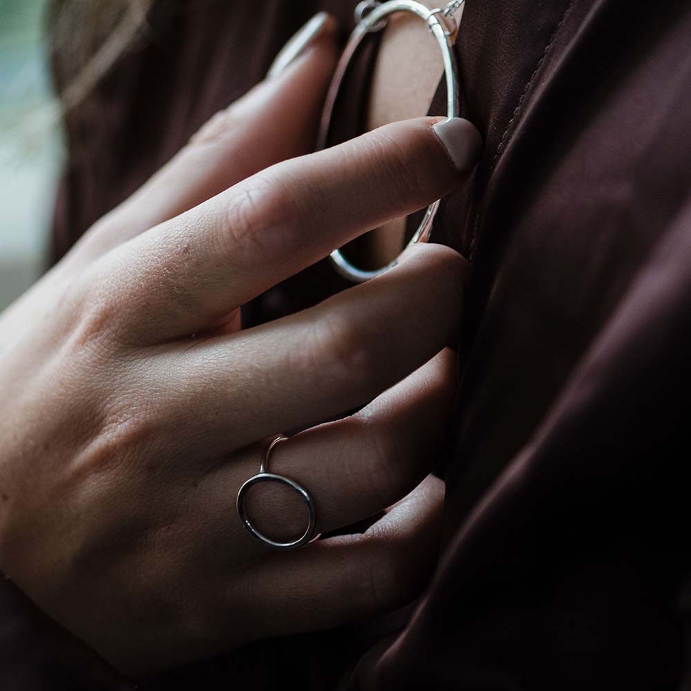 Briony Hammered Circle Ring image 6