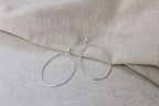 Recycled Silver Large Oval Drop Studs image 4